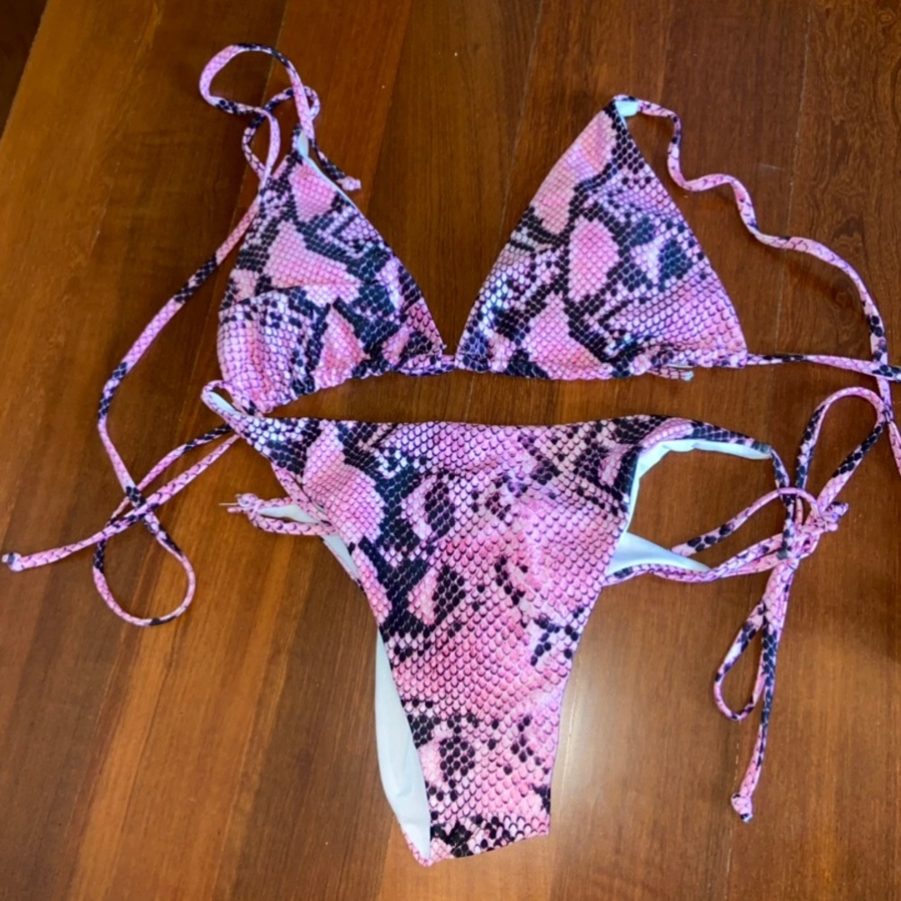 Snakeskin Print Bikini Swimsuit